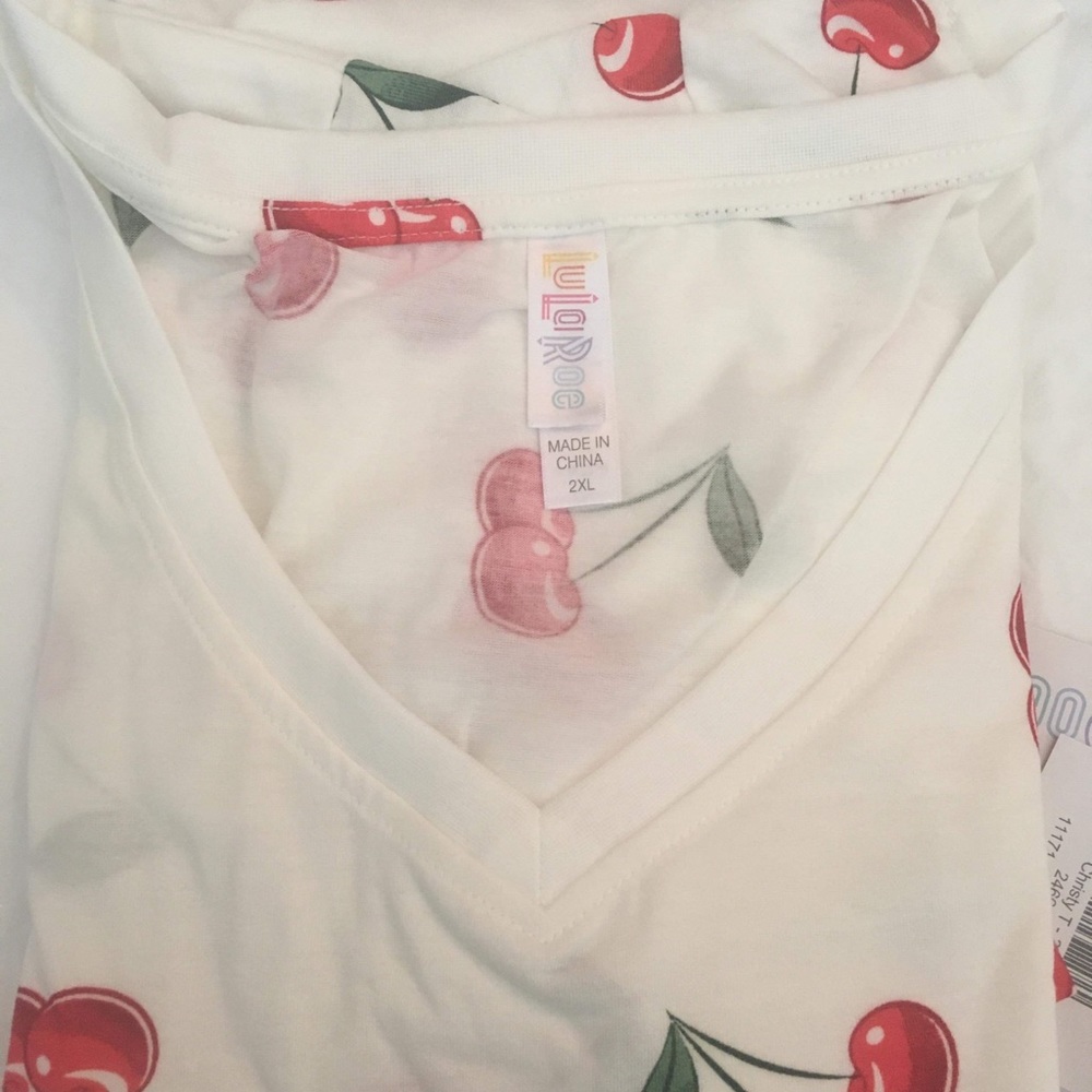 NWT LuLaRoe Christy in white with cherry print